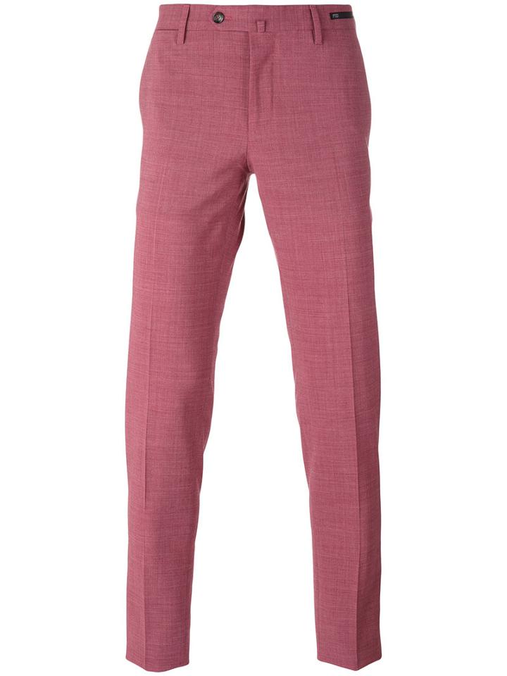 Pt01 - Classic Chinos - Men - Polyester/spandex/elastane/virgin Wool - 56, Red, Polyester/spandex/elastane/virgin Wool