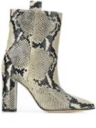 Paris Texas Snake Print Boots - Black