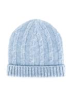 Cashmirino Cable Knit Beanie, Boy's, Size: 40 Cm, Blue