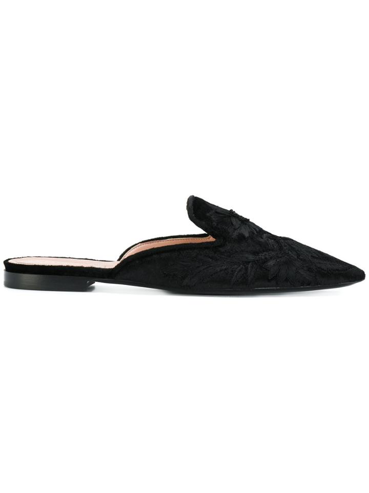 Alberta Ferretti Pointed Toe Mules - Black