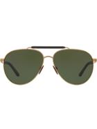 Burberry Eyewear Top Bar Detail Sunglasses - Gold
