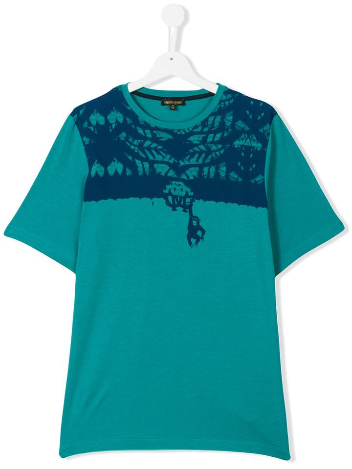 Roberto Cavalli Kids - Teen Printed T-shirt - Kids - Cotton/spandex/elastane - 16 Yrs, Green
