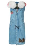 Mr & Mrs Italy Long Denim Gilet - Blue