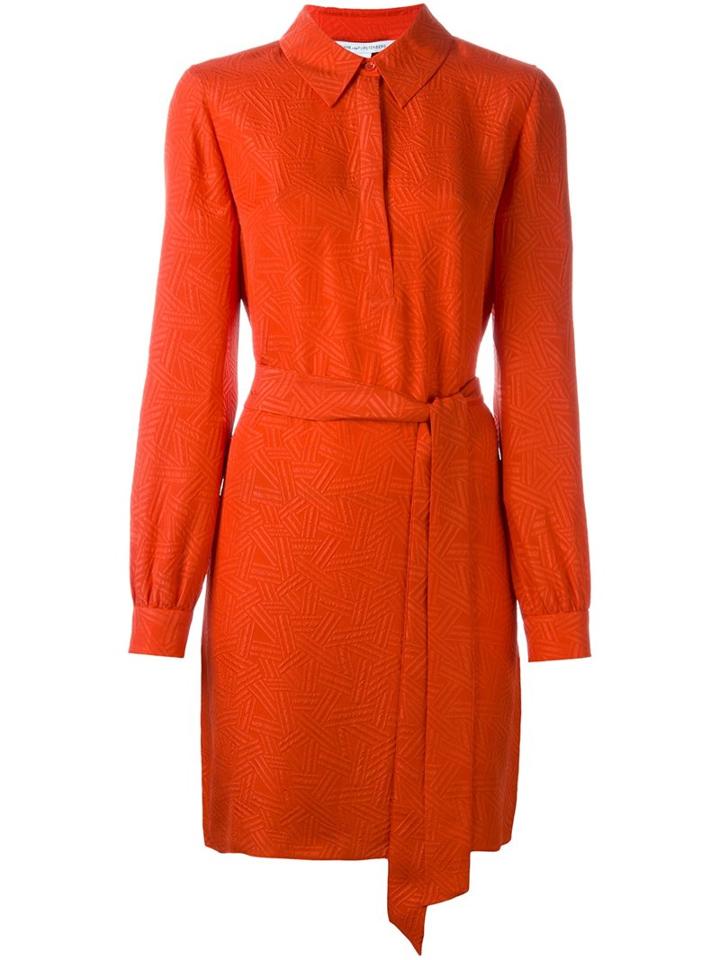 Diane Von Furstenberg Buttoned Neck Belted Dress