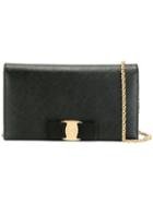 Salvatore Ferragamo Vara Shoulder Bag, Women's, Black, Leather