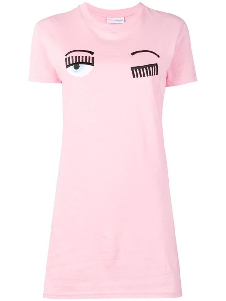 Chiara Ferragni Wink Embroidered Mini Dress - Pink