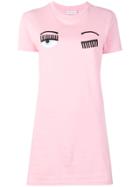 Chiara Ferragni Wink Embroidered Mini Dress - Pink