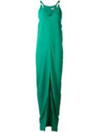 Lanvin V-neck Evening Gown, Women's, Size: 40, Green, Viscose