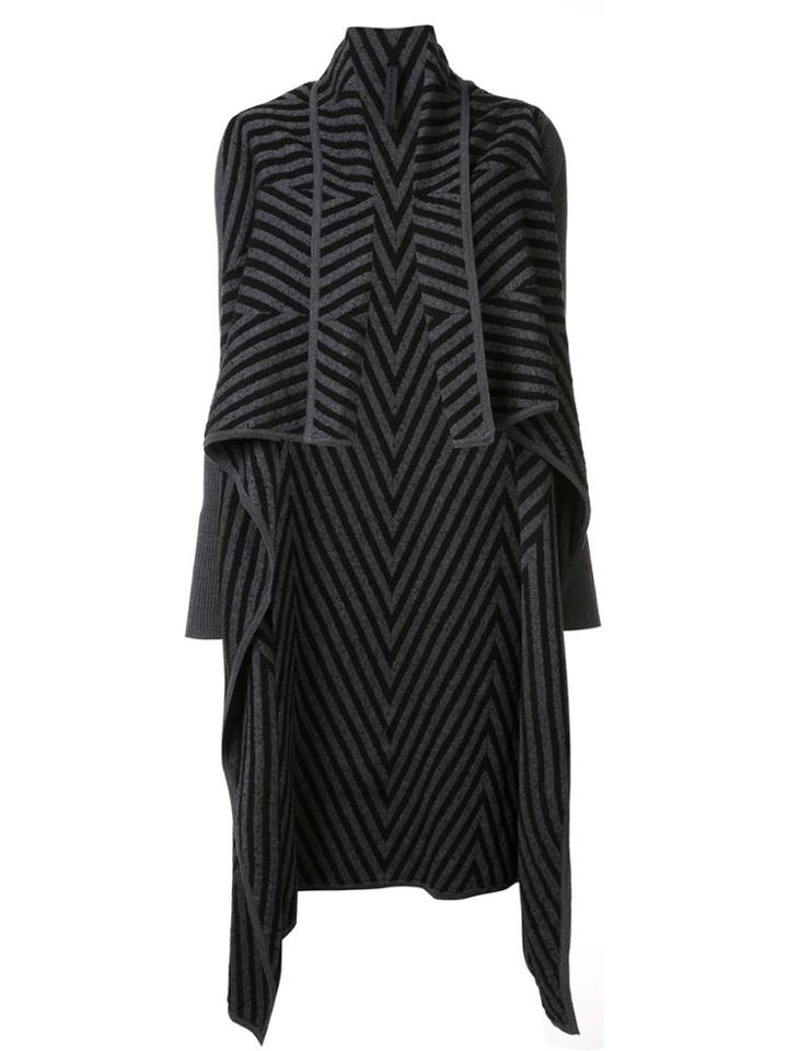 Gareth Pugh Chevron Draped Cardi-coat - Black