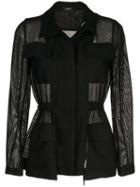 Akris Chest Pocket Sheer Shirt - Black