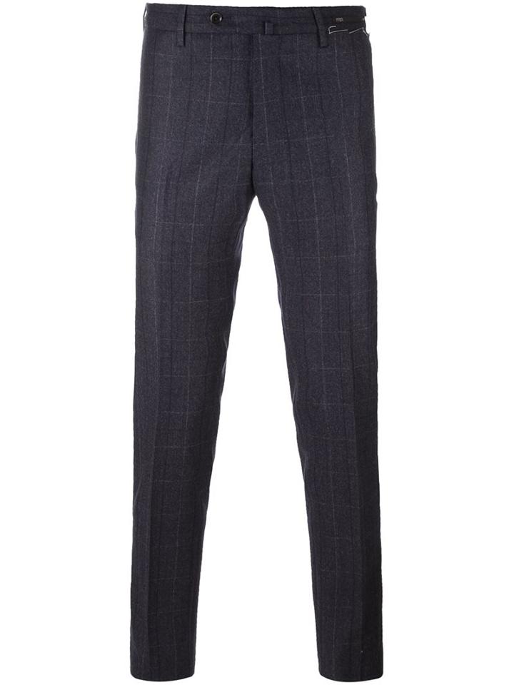 Pt01 Checked Tailored Trousers