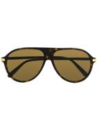 Brioni Tortoiseshell Aviator Sunglasses - Brown