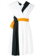 Paule Ka Belted Wrap Dress, Women's, Size: 40, White, Spandex/elastane/cotton