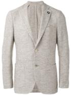 Lardini - Woven Blazer - Men - Silk/linen/flax/wool - 56, Nude/neutrals, Silk/linen/flax/wool