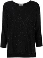 Blumarine Splatter Style Knit Top - Black