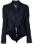 Yohji Yamamoto - Tuck Short Jacket - Women - Cotton/polyester - 3, Women's, Blue, Cotton/polyester