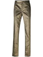 Saint Laurent Metallic Tailored Trousers - Gold