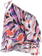 Emilio Pucci One Shoulder Ruffle Top - Purple