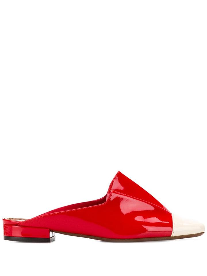 L'autre Chose Ruffle Detail Mules - Red
