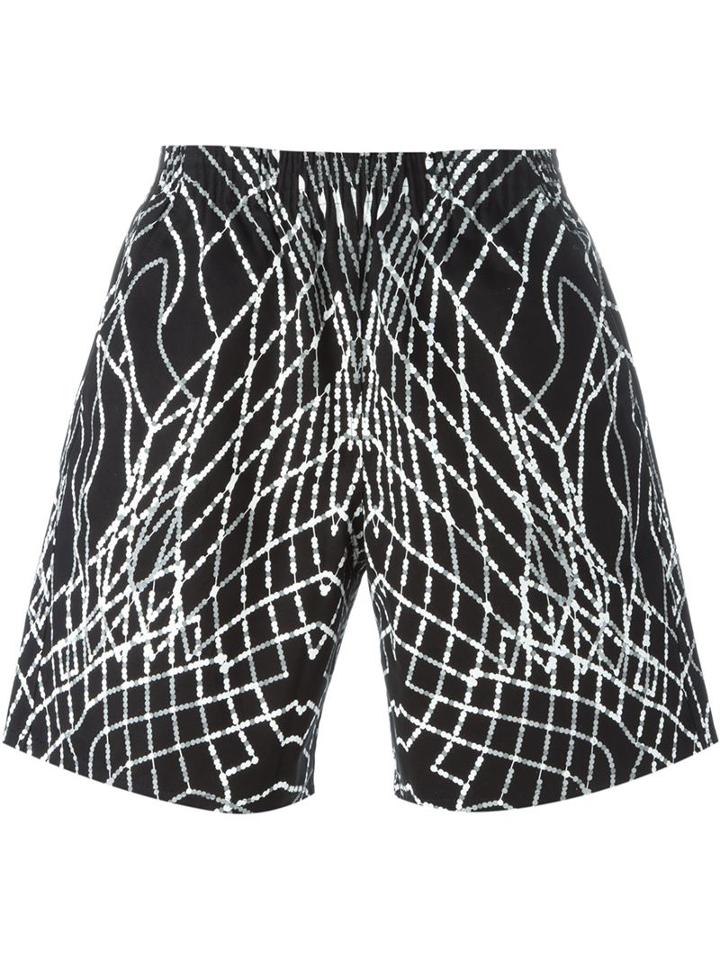 Marcelo Burlon County Of Milan 'torreon' Shorts, Men's, Size: Small, Black, Cotton