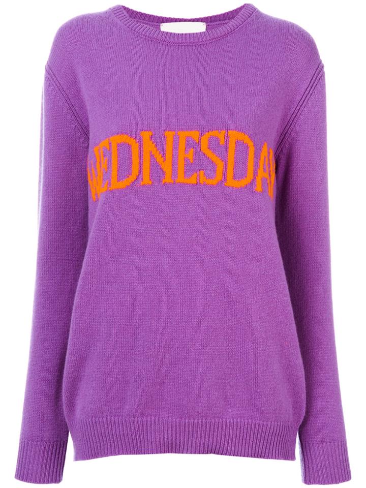 Alberta Ferretti Wednesday Intarsia Jumper - Pink & Purple