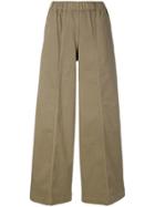 Nude Plain Palazzo Pants - Green