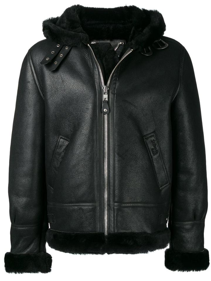 Schott Shearling Jacket - Black