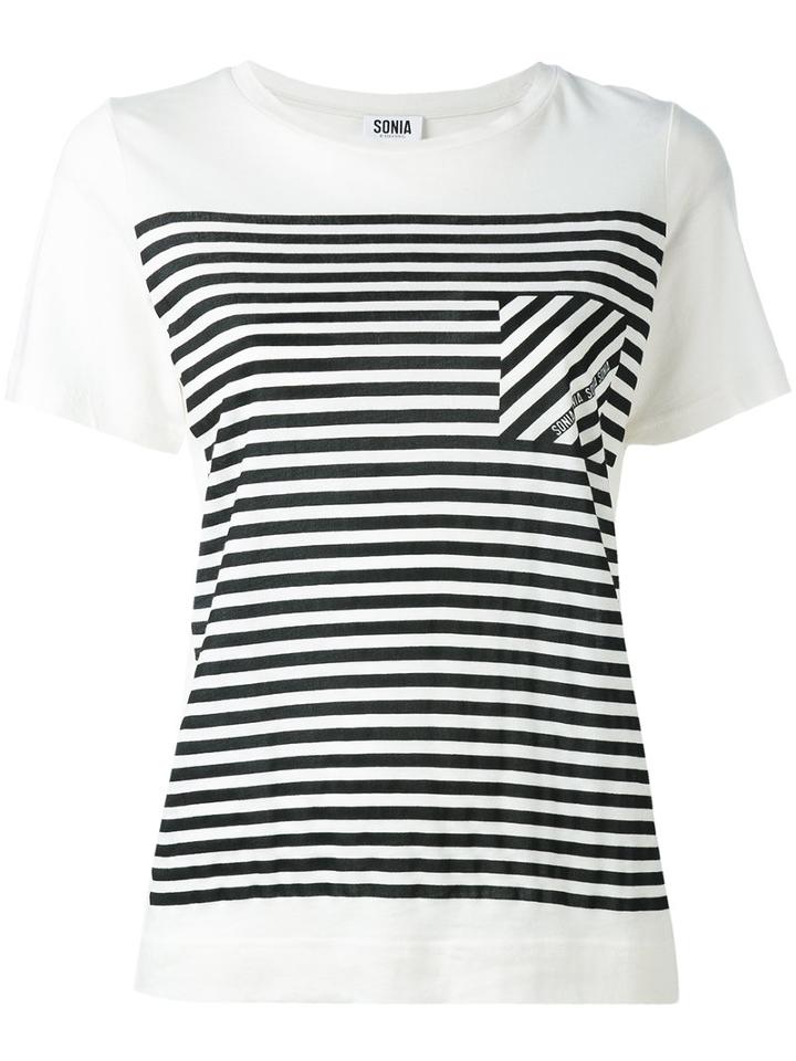 Sonia By Sonia Rykiel - Striped T-shirt - Women - Cotton/modal - M, White, Cotton/modal