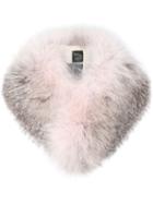 Mr & Mrs Italy Two-tone Fur Collar - Pink