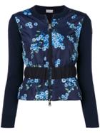 Moncler Contrast Panel Floral Jacket - Blue