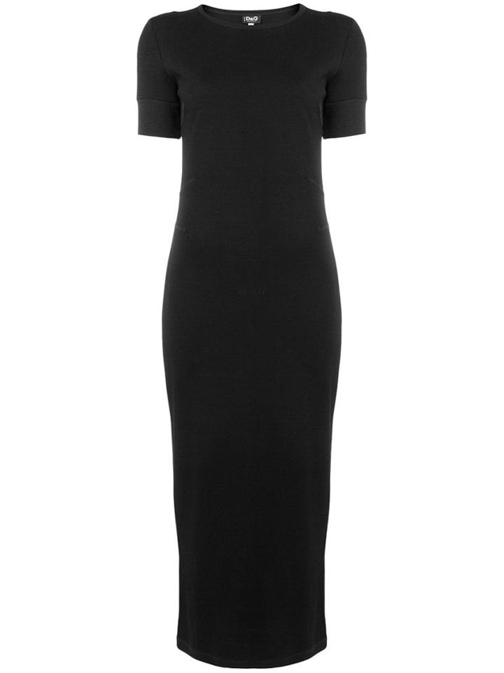 Dolce & Gabbana Vintage 2000's Fitted Midi Dress - Black