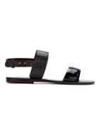 Egrey Leather Chunky Heeled Sandals - Black