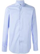 Lardini Long Sleeve Buttoned Shirt, Men's, Size: 40, Blue, Cotton