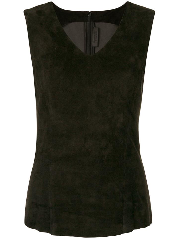 Drome Sleeveless V-neck Blouse - Black
