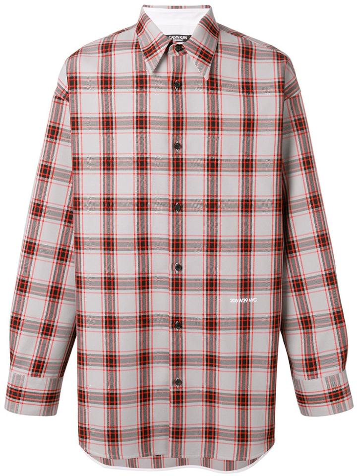 Calvin Klein 205w39nyc Logo Plaid Shirt - Grey