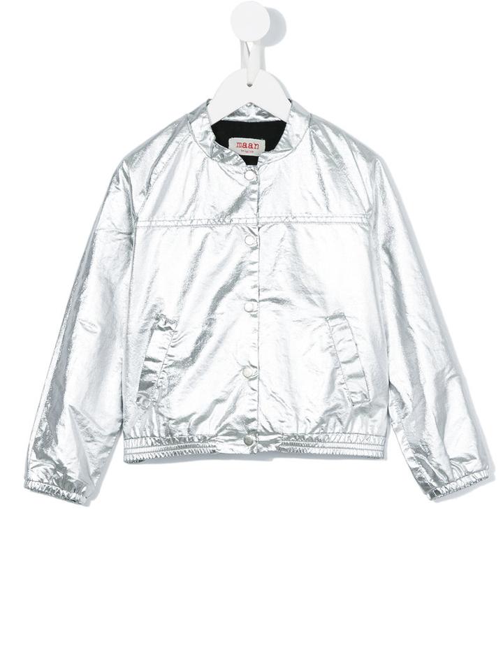 Maan - Metallic (grey) Bomber Jacket - Kids - Cotton - 10 Yrs