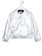 Maan - Metallic (grey) Bomber Jacket - Kids - Cotton - 10 Yrs