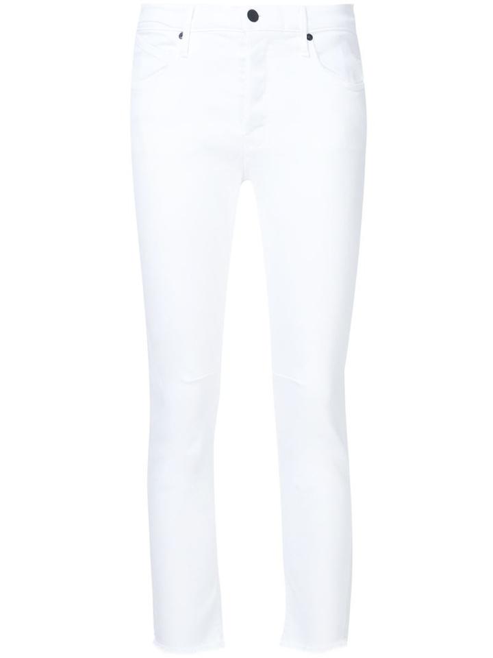 Rta Raw Edge Cropped Skinny Jeans, Women's, Size: 25, White, Cotton