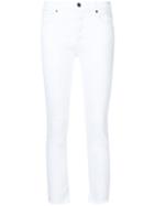 Rta Raw Edge Cropped Skinny Jeans, Women's, Size: 25, White, Cotton
