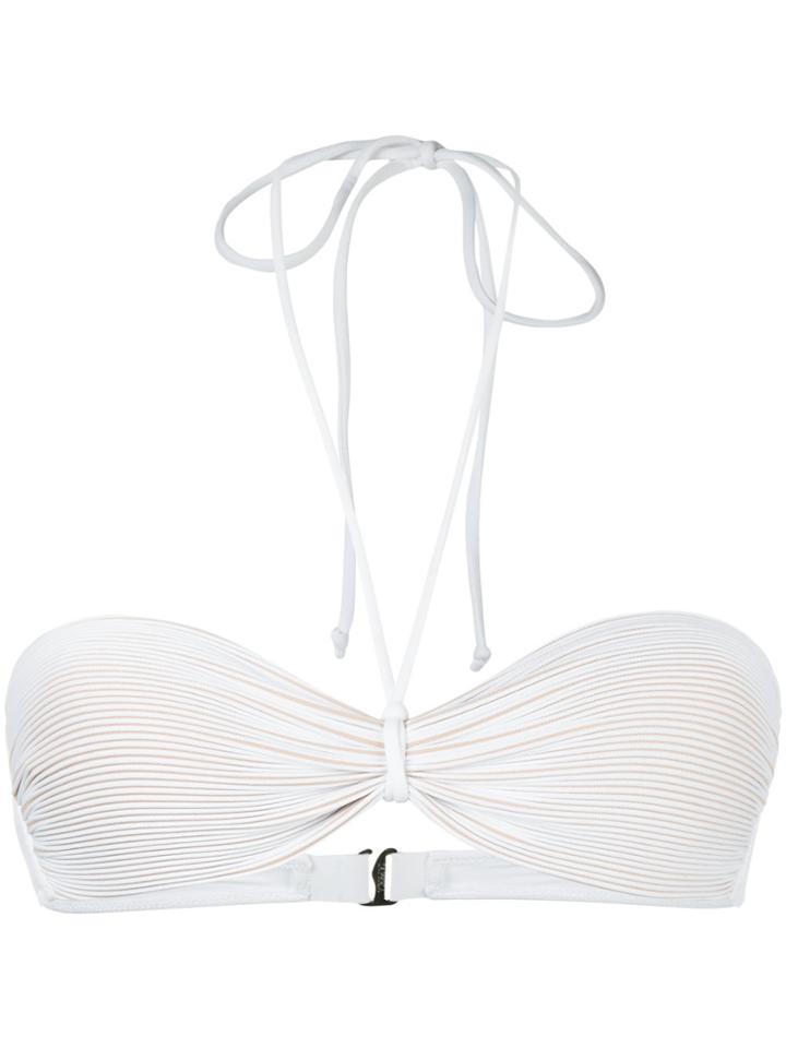 La Perla Millerighe Bandeau Bikini Top - White