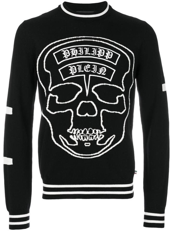 Philipp Plein Logo Skull Jumper - Black
