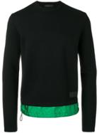 Prada Contrasting Nylon Insert Sweater - Black