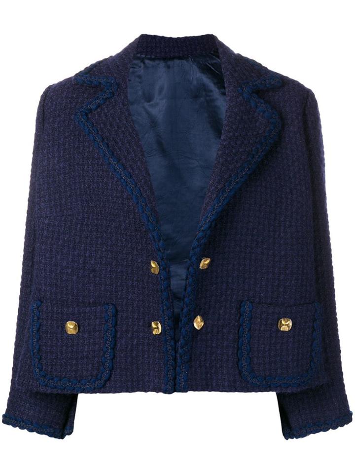 A.n.g.e.l.o. Vintage Cult 1960's Tweed Double-breasted Coat - Blue
