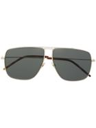 Saint Laurent Eyewear Square Frame Sunglasses - Gold