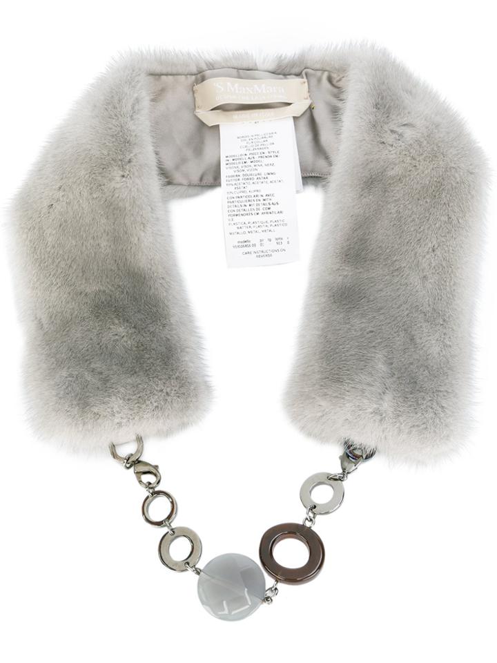 's Max Mara Mink Fur Collar - Grey