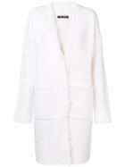 Iris Von Arnim Basketweave Cardi-coat - White
