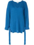 Stella Mccartney Oversized Ribbed Knit Sweater - Blue