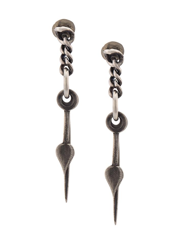 Werkstatt:münchen Clock Hand Earrings - Grey