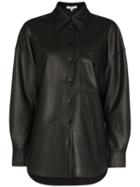 Tibi Faux Leather Shirt - Black