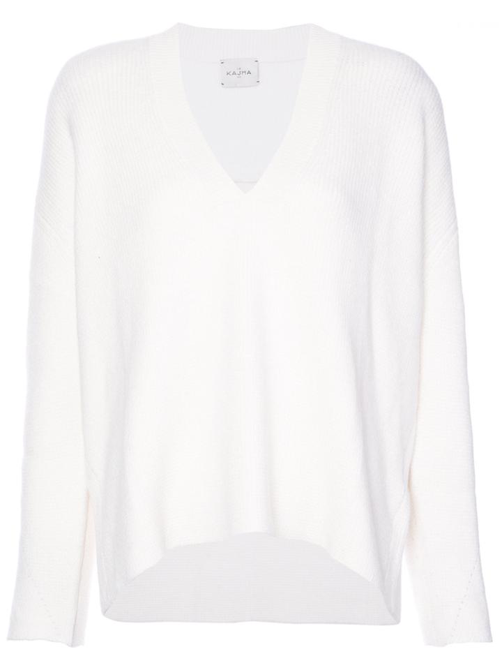 Le Kasha V-neck Oversized Boxy Jumper - White